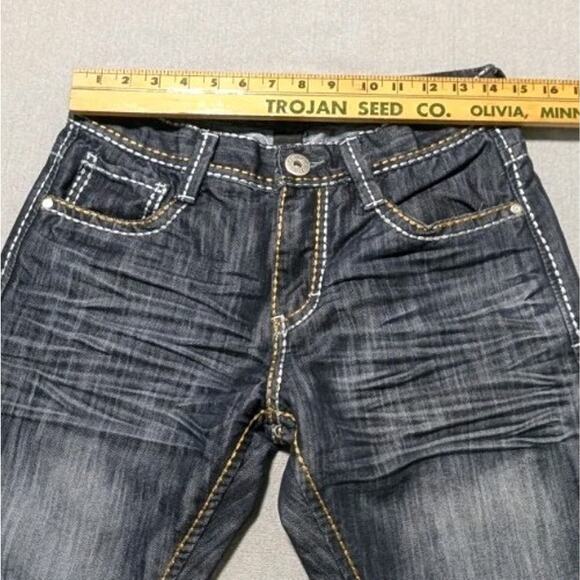 Vintage Y2K Southpole Slim Fit Jeans Sz 30 Distressed Wash Contrast Stitching - Picture 14 of 16